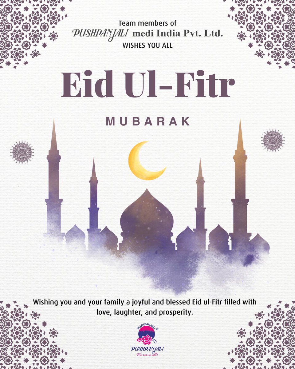 Eid Mubarak! 🌙 May this beautiful occasion of Eid al-Fitr bring peace, happiness, and prosperity to you and your family. 

Warm Regards,
Pushpanjali Team,
Shop at: shop-pushpanjali.com
Contact Us at: wa.me/+919163360368
Email ID: info@pushpanjaligroup.com