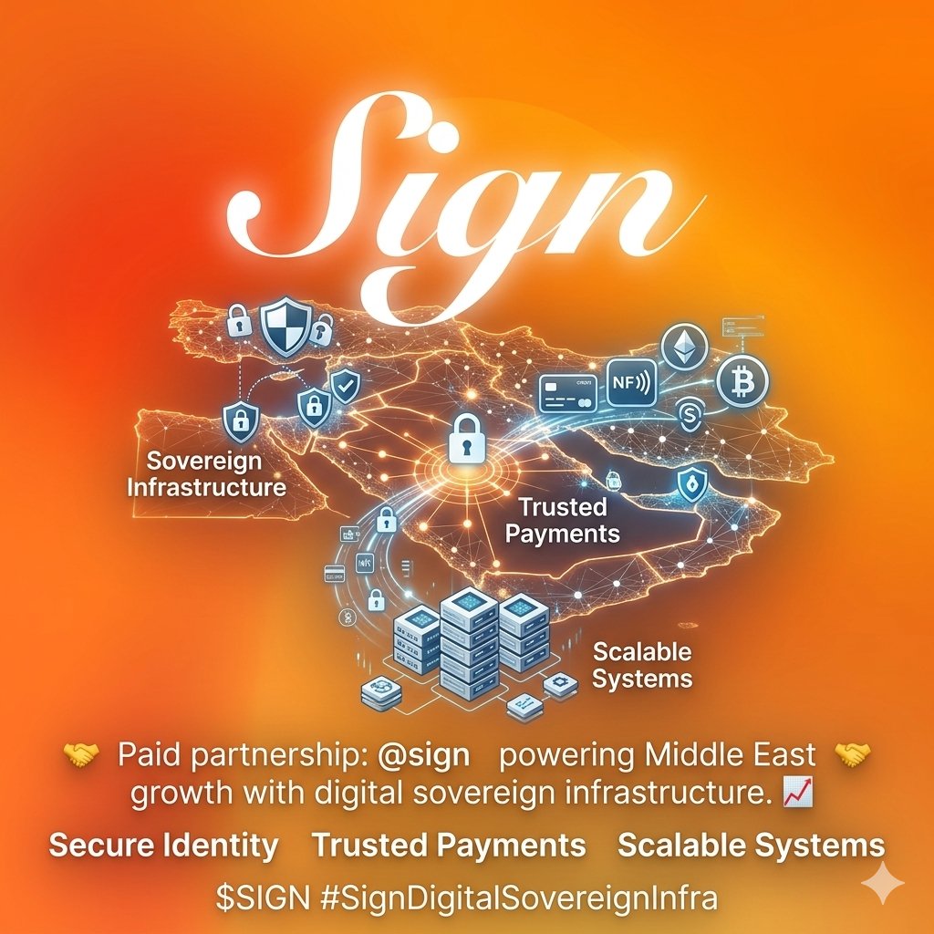 Paid partnership: <a href="/sign/">Sign</a> is powering Middle East growth with digital sovereign infrastructure, enabling secure identity, trusted payments, and scalable systems. $SIGN #SignDigitalSovereignInfra
