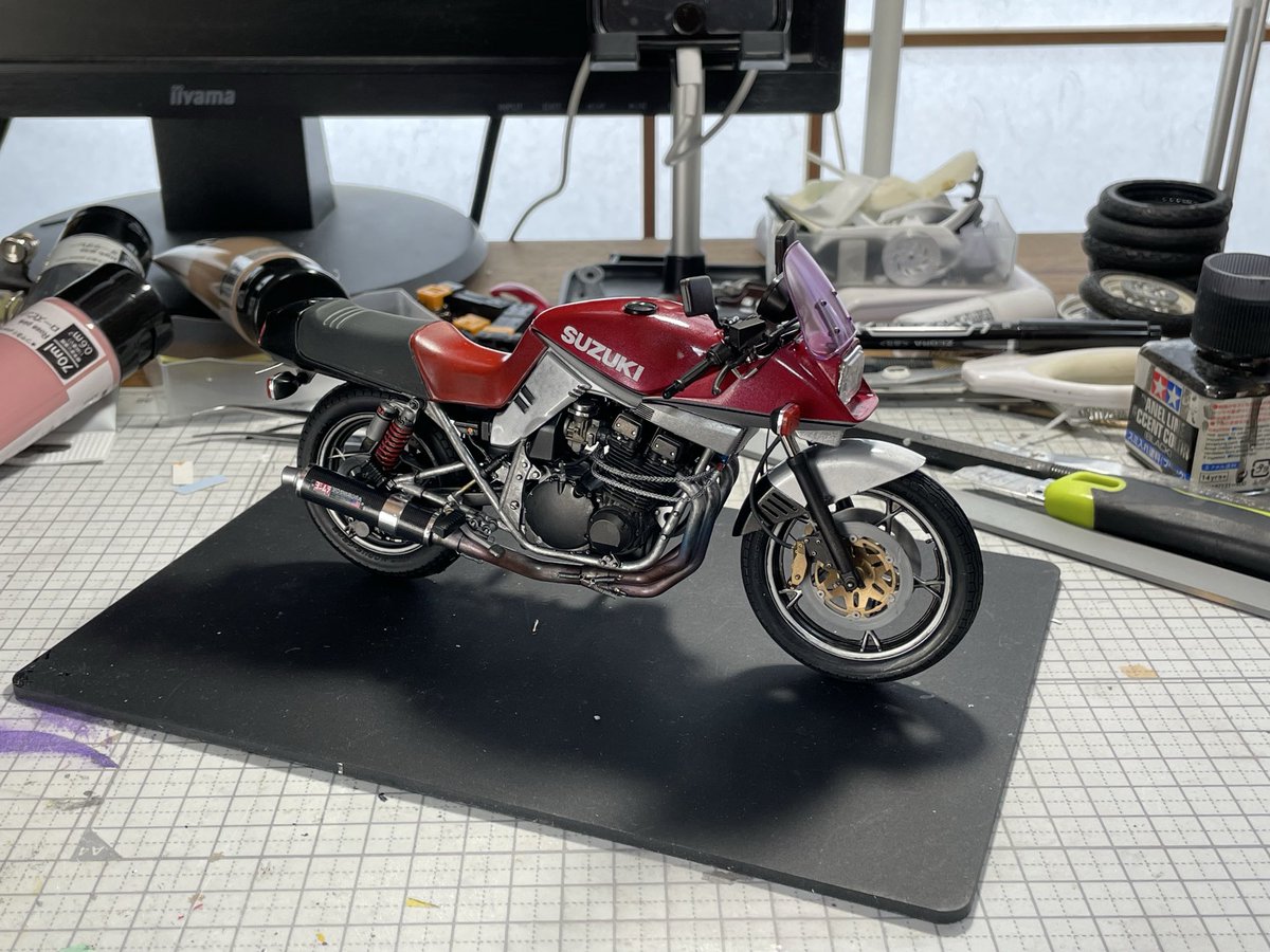 #バイクプラモ盛上げ隊  #タミヤ
#GSX1100S #カタナ　#途中っす
#プラモは卓上で輝く

ラストスパート😀