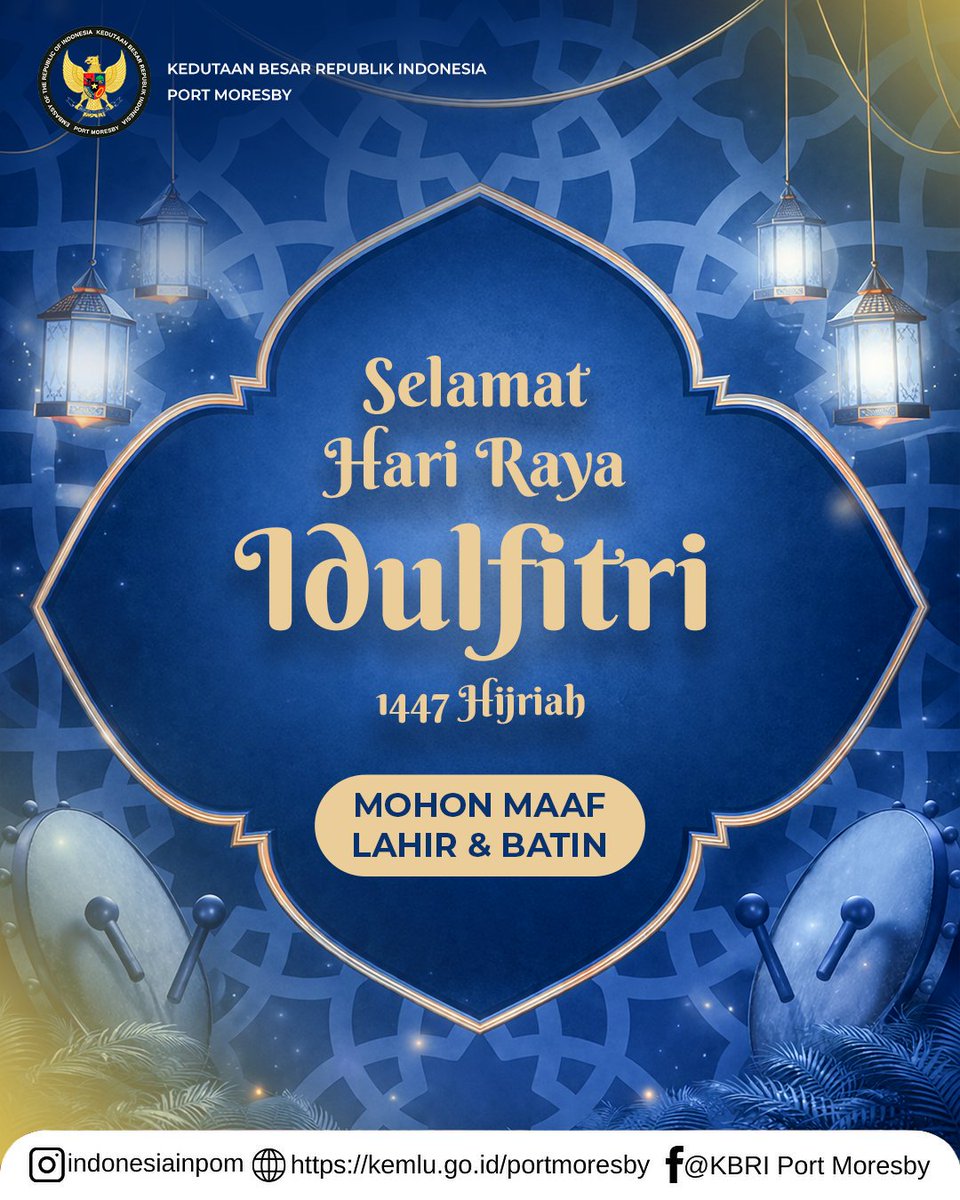 indonesiainpom's tweet image. 🌙✨ Eid Mubarak 1447 H

May Allah accept our deeds and forgive us all.
May this blessed occasion bring peace, prosperity, and strengthen the bonds of unity among us.
Let us move forward together toward a better future. 🌏🤝

#EidMubarak #IdulFitri #Togetherness #Indonesiainpom