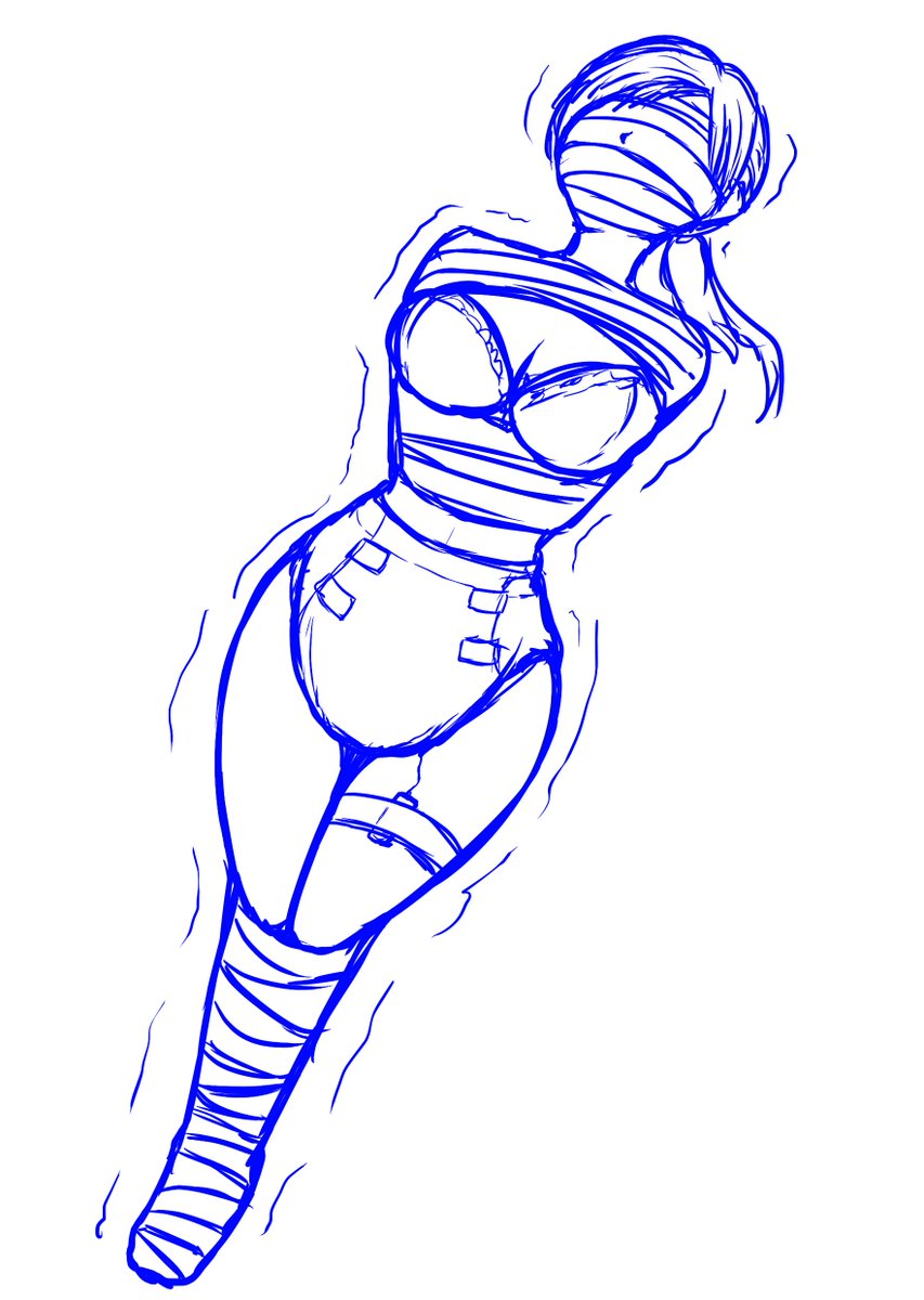 家に入ってきた泥棒に拘束される際に、漏らしても大丈夫なようにオムツを穿かされた状態で、拘束されるお母さんの絵を描きたいと思います。 