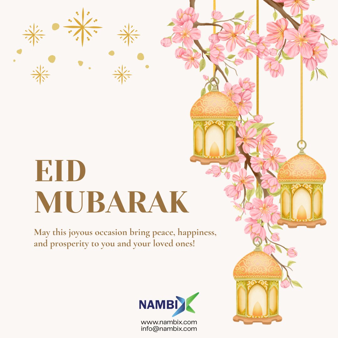 nambix_tech's tweet photo. Happy Eid to all our amazing clients, partners, and friends celebrating today. Hope your day is filled with great company, delicious food, and endless smiles. Eid Mubarak! 🌙✨

#EidMubarak #Eid2026 https://t.co/GkiBsG4Do1