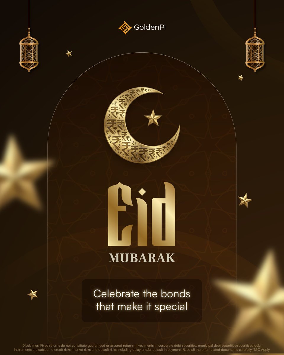 GoldenPiTech's tweet photo. May your investments stay steady and your celebrations abundant.
Wishing you a joyful Eid from everyone at GoldenPi.
#EidWeekend #eidmubarak #happyeid https://t.co/OnplVluBMy