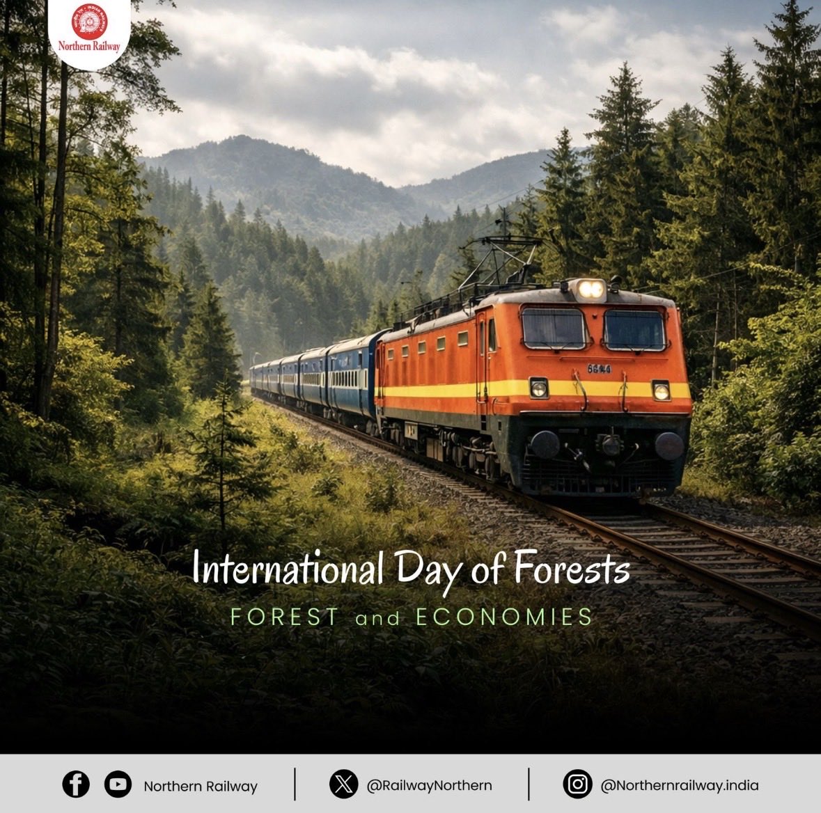 Drm_Jammu's tweet image. Forests are more than trees—they’re the heartbeat of our planet. 🌲✨

This International Day of Forests, Jammu Division reaffirms its commitment to sustainable management and biodiversity protection. 🛤️🍃

#InternationalDayOfForests #NorthernRailways #GreenFuture