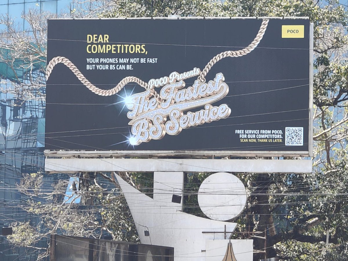 YashHora1's tweet photo. From billboards to newspapers… POCO is everywhere with the campaign 
“Your phones may not be fast, but your BS can be.”  that’s bold. 
Not just marketing, feels like direct statement to the industry.
#AlIPowerNoBS #POCOX8ProSeries
@IndiaPOCO, @KenSekhar @sandeep9sarma @Huilgol https://t.co/FNVjh1zCPk
