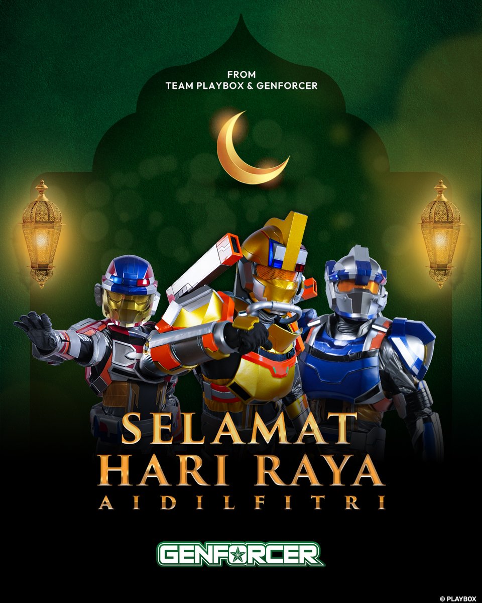 Team Playbox &amp; Genforcer wishes all our Muslim family and friends a Selamat Hari Raya Aidilfitri! 🌙🕌

May the light of Syawal bring you countless blessings and guide you towards an endless supply of delicious kueh! 

#InspiredbyRealHeroes #genforcer #singapore #tokusatsu