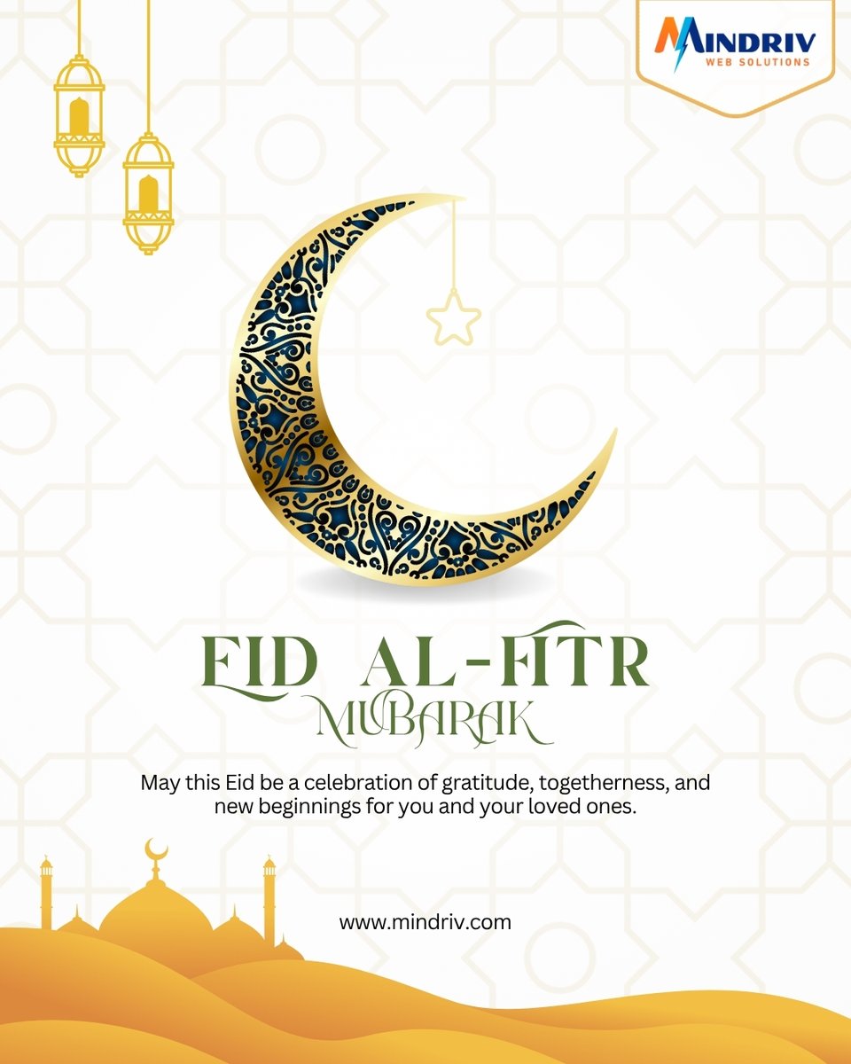 MindrivOnline's tweet photo. Eid is not just a celebration; it’s a feeling of gratitude, love &amp; togetherness 🌙 Mindriv Web Solutions wishes you peace, happiness &amp; success on this beautiful occasion. 🤍

#EidMubarak #EidAlFitr2026 #MindrivWebSolutions #Eid2026 #RamzanMubarak https://t.co/K5K39g92Bq