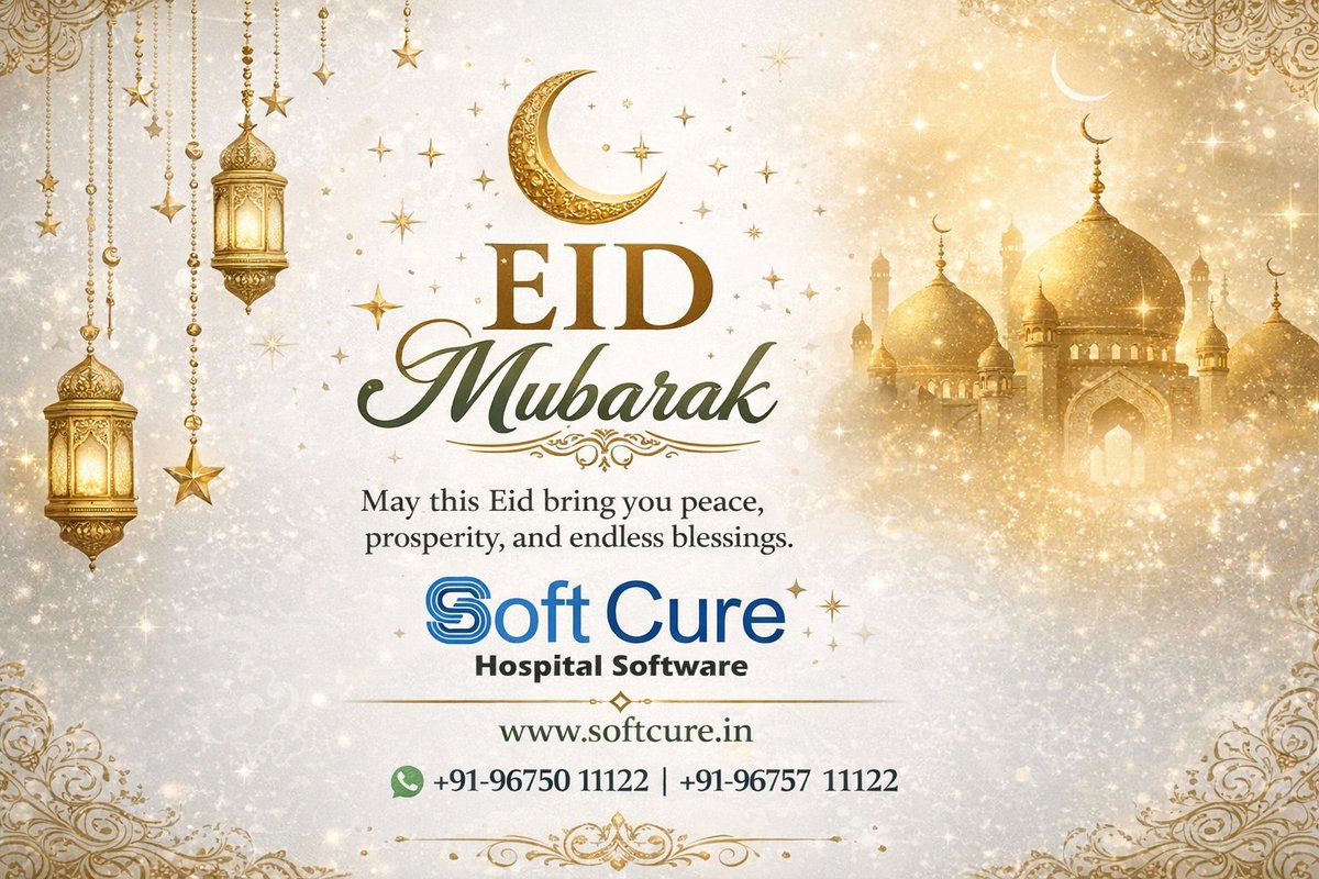 Softcurehms's tweet photo. Eid Mubarak!
May this blessed occasion bring happiness, good health, and prosperity to you and your loved ones.
SoftCure Hospital Software
Empowering Healthcare Digitally
🌐 https://t.co/mHoKRvUUXc
📞 +91-96750 11122 | +91-96757 11122 https://t.co/YEwhFEu6uy
