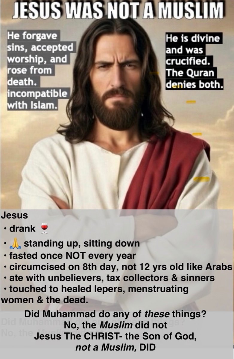 Jesus was everything that Muhammad “first Muslim” was not.

Don’t fall for their deception