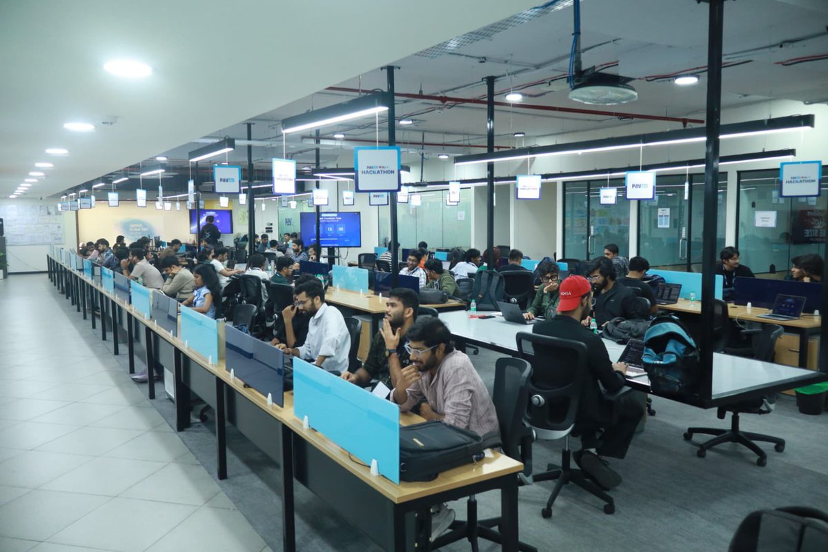 Paytm's tweet photo. Innovation mode: ON 🚀

The Paytm AI Hackathon is in full swing, bringing together innovators and developers to build, experiment, and push the boundaries of AI 🤝🧑‍💻
#PaytmKaro https://t.co/lHnJXK3TSP