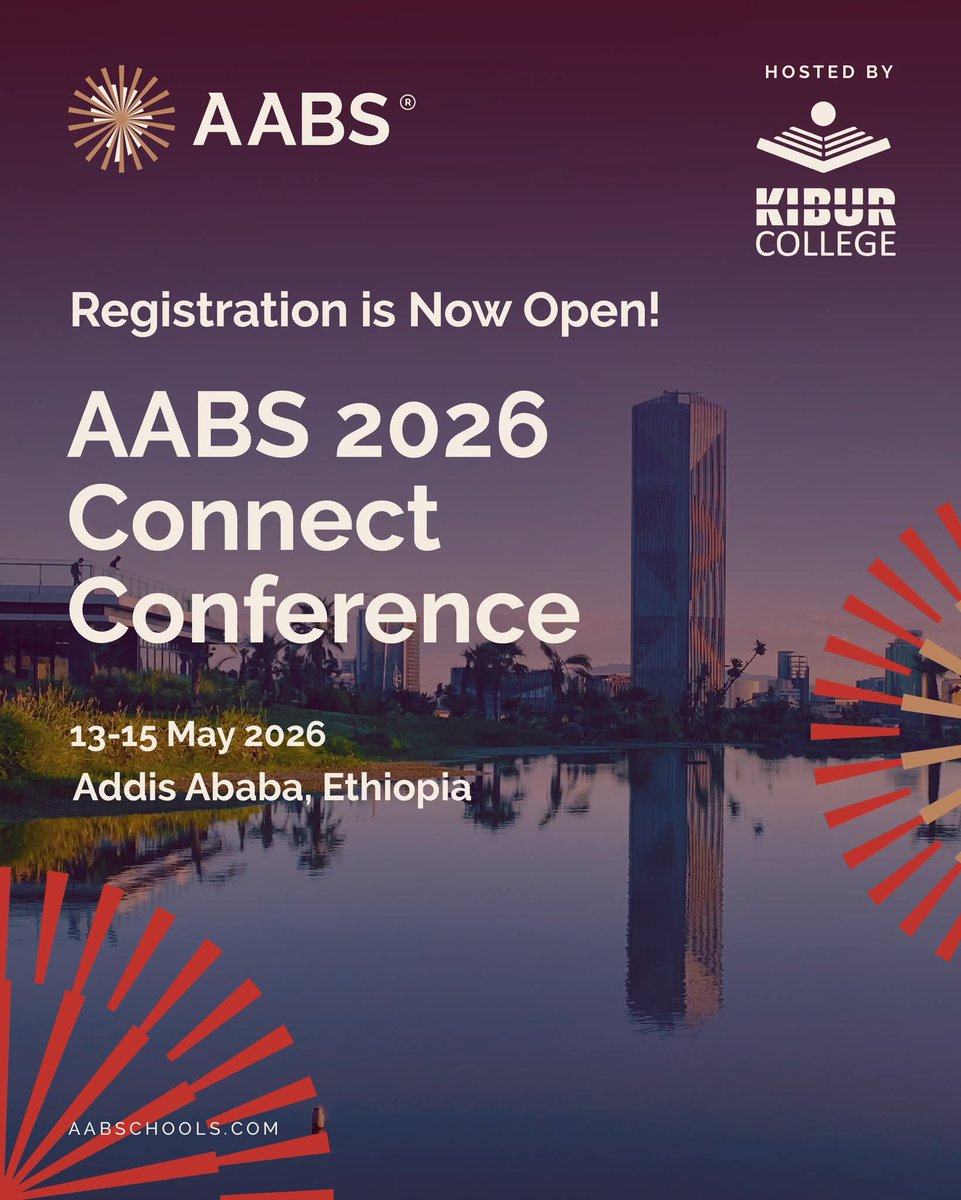 🚀 Registration is NOW OPEN for the AABS 2026 Connect Conference!

📅 13–15 May 2026
📍 Hosted by: Kibur College, Addis Ababa, Ethiopia 🇪🇹

Join business school leaders, decision-makers, and partners from across Africa and beyond. 

#AABS2026
#ConnectConference
#kiburcollege
