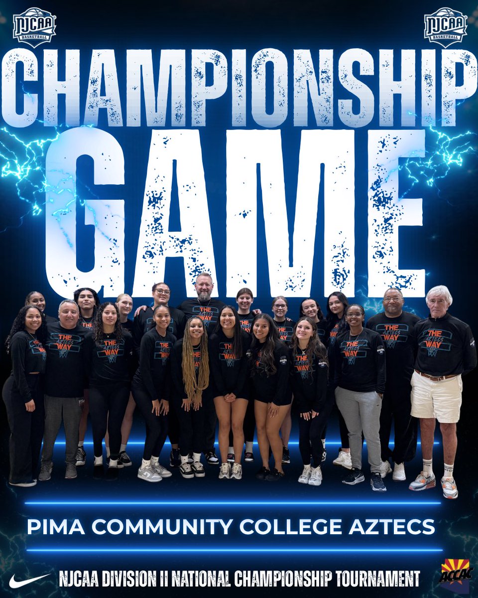 PimaWBB's tweet image. Your Aztecs are headed back to the National Championship Game TOMORROW!! Here we go Aztecs! #NattyBound

#AztecTough💪🏽🏀#TheStandard💙🧡

@PimaAthletics @accac_sports