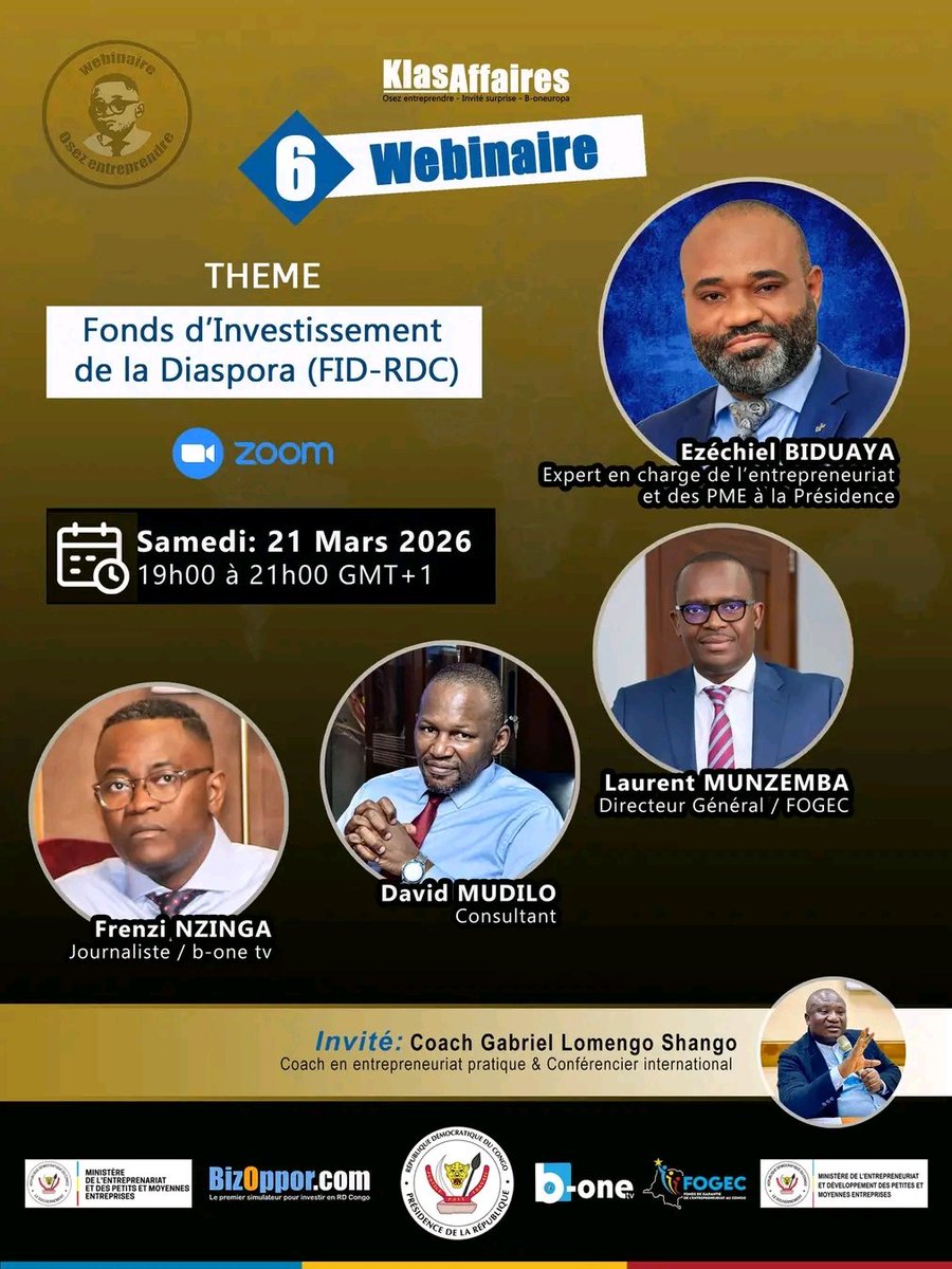 🚀 Pourquoi mobiliser la diaspora pour investir dans les startups et PME congolaises ?

Découvrez le FID-RDC et ses mécanismes innovants lors du webinaire Osez Entreprendre !

📅 21 mars 2026
⏰ 19h (Paris)

🔗 Inscription : bizoppor.com/webinaireoseze…