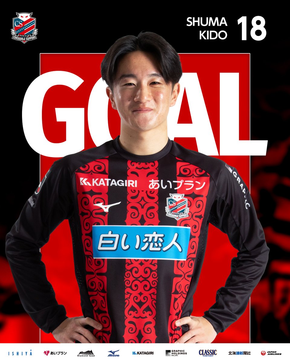 consaofficial's tweet photo. GOOOOOOOAL‼️⚽✨

前半24分、札幌の得点！！！！！

木戸柊摩選手のゴールで 札幌 1 - 0 甲府

【2026明治安田J2・J3百年構想リーグ　EAST-Bグループ 第7節】
北海道コンサドーレ札幌 vs ヴァンフォーレ甲府

#consadole #コンサドーレ #Jリーグ #DAZN https://t.co/rJH7PPTOlr