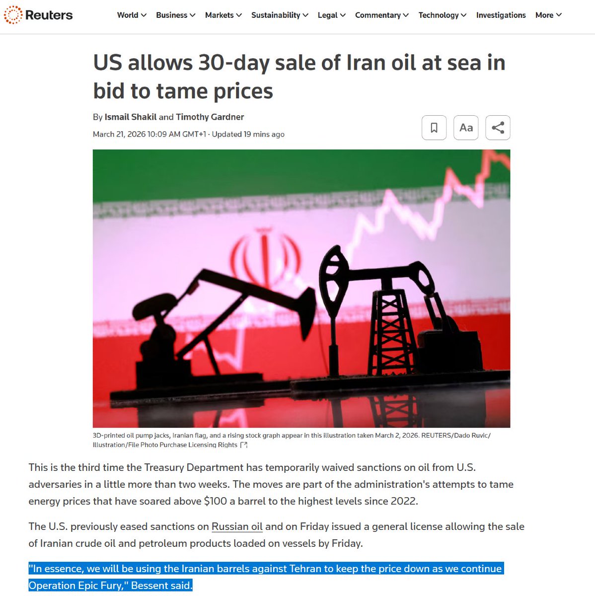If these 140 million barrels are settled in yuan via China’s CIPS, the transaction clears entirely outside U.S. financial control. Bessent’s claim that Iran will struggle to access revenue only holds inside the dollar system. It breaks the moment alternative rails handle