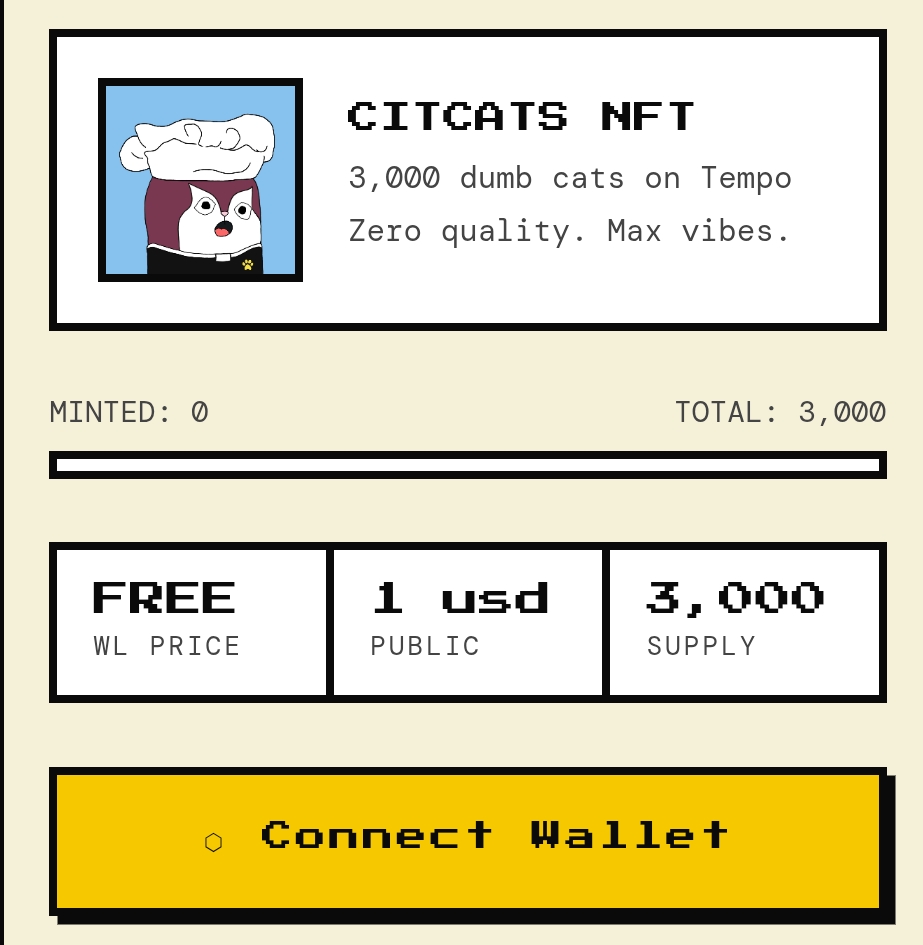 RobinhoodCitcat's tweet photo. Introducing Citcats 🐈‍⬛

We’re 80% done, mint goes live on @tempo soon    *               #Tempo

Before launch, we’re locking in WL spots for early supporters.
Like, RT &amp; drop your wallet below 👇

all liked comments will be added. https://t.co/Lnk2hKeNQX
