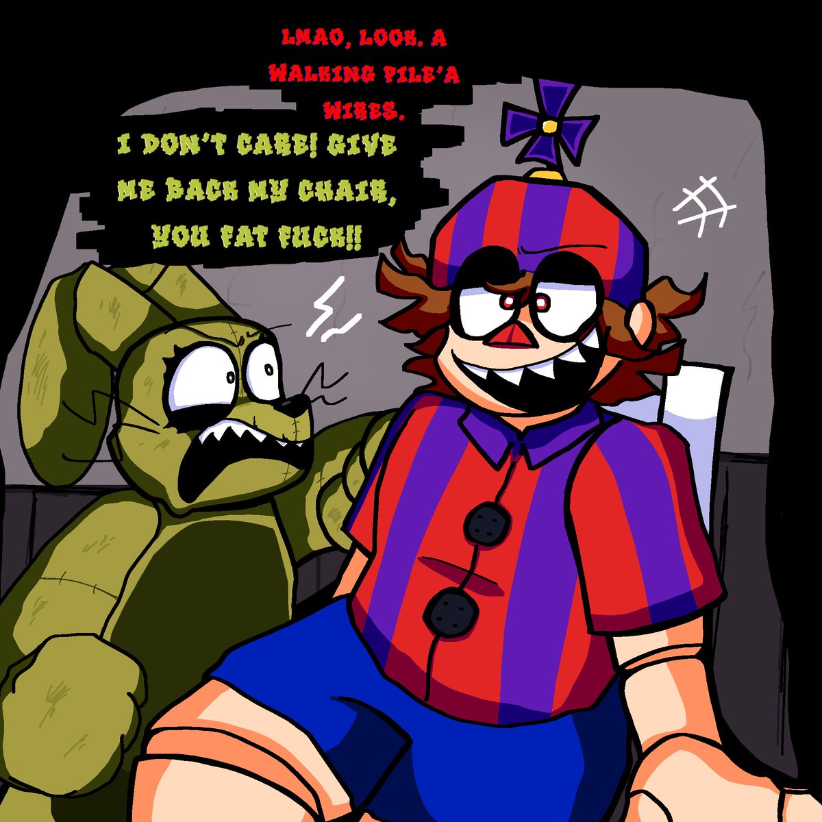 FrenchPuppet_'s tweet photo. Ok aftr this ill be back to Poppy Playtime I swear 🥹
#fnaf #fnaf4 #plushtrap #nightmarebb https://t.co/libs8NHdUe