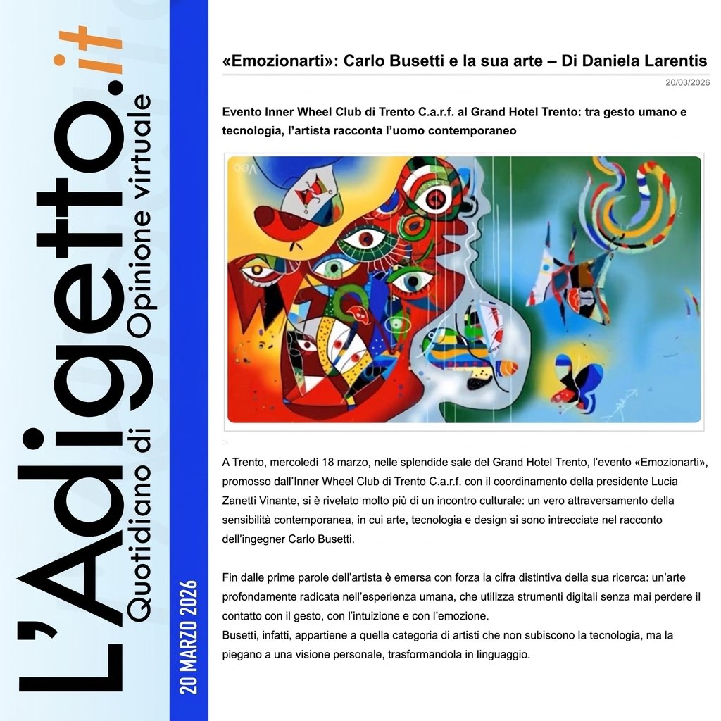 Grazie di cuore, @danielalarentis, per questo bellissimo articolo. È un piacere vedere la mia ricerca artistica raccontata con tanta sensibilità! 

#arte #digital #artecontemporanea #artwork #digitalart 
#carlobusetti  #loredanatrestin #danielalarentis