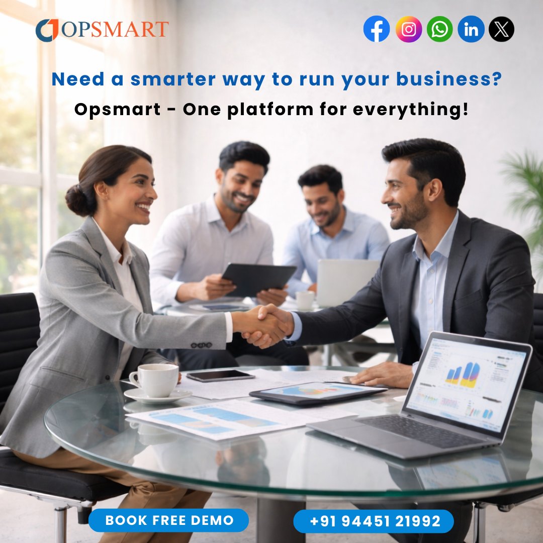 opsmartproduct's tweet image. Simplify your business management with Opsmart—all in one platform!

🤝 Manage clients
📋 Organize tasks
📊 Track performance
💼 Run operations smoothly

🌐 ciphertek.in/Products/Opsma…
📱 +91 94451 21992

#businessmanagement #teamcollaboration #opsmart #ciphertek #chennai