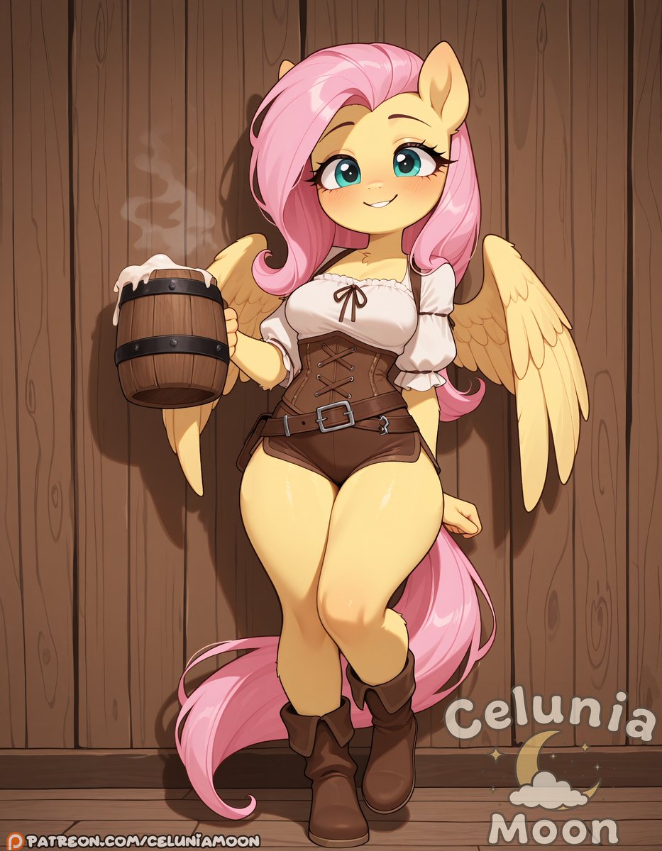 Your waiter at the tavern is adorable :3 

What would you tip Fluttershy? 

#mylittlepony #mlpfanart
