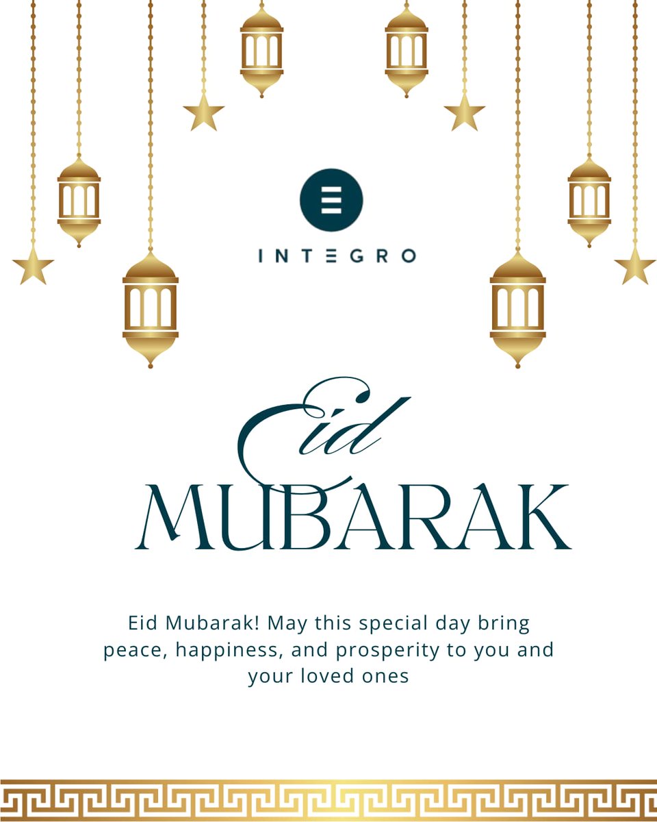 IntegroFinserv's tweet image. Eid Mubarak from Integro. Wishing you peace, prosperity, and happiness on this joyous occasion.
May your days be filled with warmth, your heart with gratitude, and your life with countless blessings.
#EidMubarak #Integro #FestiveGreetings #PeaceAndProsperity #Gratitude #Together