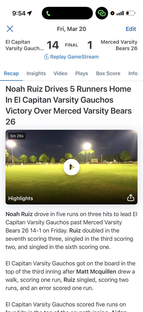 El Capitan Baseball ⚾️ tweet media