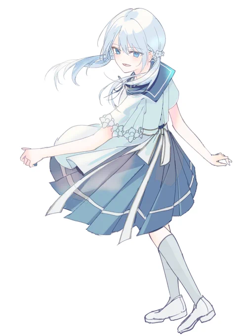 この絵の全身描こうとして挫折して色々クネクネした過程でも見てもらうか……