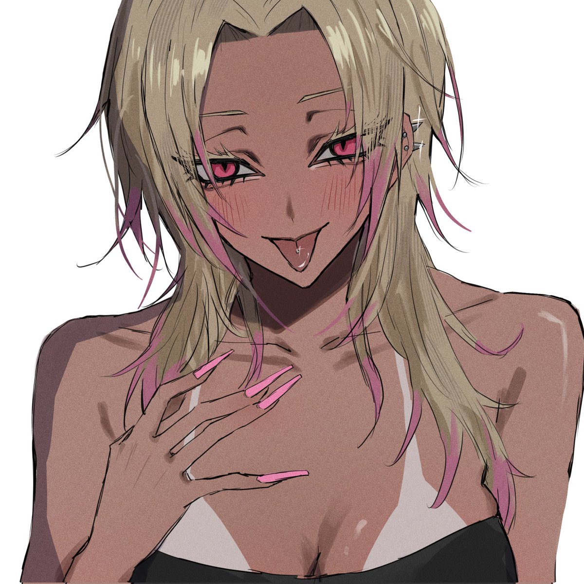 ⚠︎女体化、捏造服&amp;ピアス
黒ギャルsdちゃん🖤