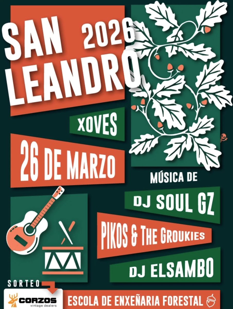 IngForestalPO's tweet photo. E lembrade que a partires do luns 23 celebramos na Escola de #Enxeñaría #Forestal do Campus de #Pontevedra a #SEMANAFORESTAL 🌳🌲que remata o xoves 26 coa celebración da tradicional  #Festa de #SANLEANDRO 🕺💃
#ForestDay #diainternacionaldelosbosques #DiaForestal @Uvigo https://t.co/AKxms9NCfr