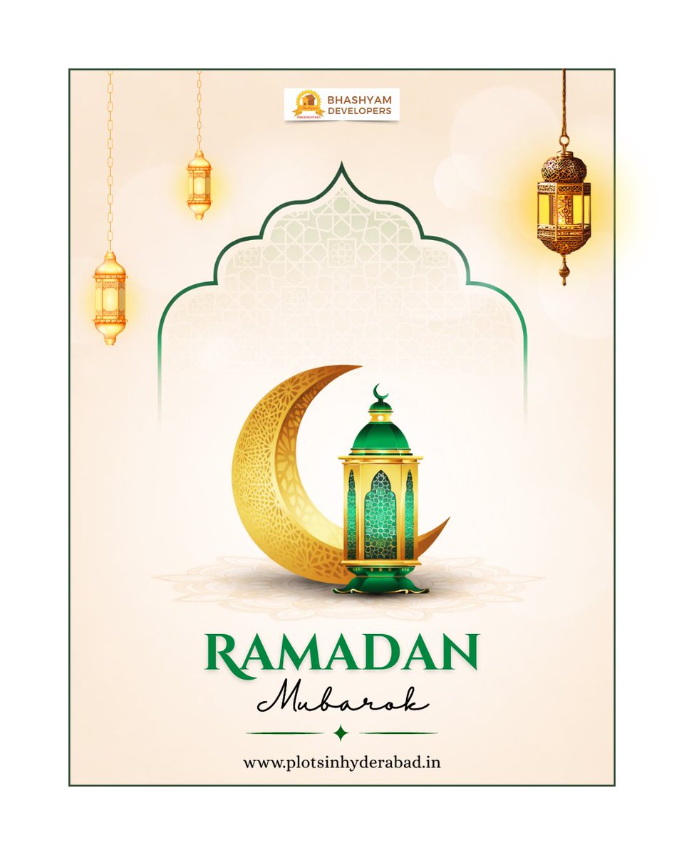 Plotinhyderabad's tweet image. Ramadan Mubarak 🌙
Peace, blessings, and endless joy to you and your loved ones. 🤍
🔥 Hashtags

#RamadanMubarak #Ramadan2026 #BlessedMonth #PeaceAndProsperity #BhashyamDevelopers #HyderabadRealEstate #DreamHome #Adibatla #SpiritualVibes #FestivalOfFaith #RamadanBlessings