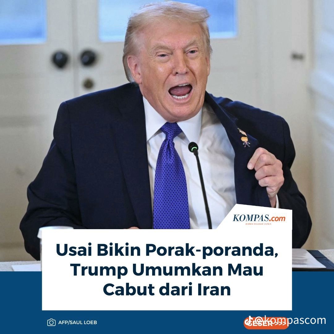 P3gEl's tweet photo. Udah bikin kacau timur tengah, harga minyak melonjak, Trump umumkan mau cabut dari Iran. Ngaku-ngaku menang pula, bilang aja udah gak sanggup ladeni rudal Iran ya,  Shame on you @POTUS 👎 https://t.co/rAUiMYPng6
