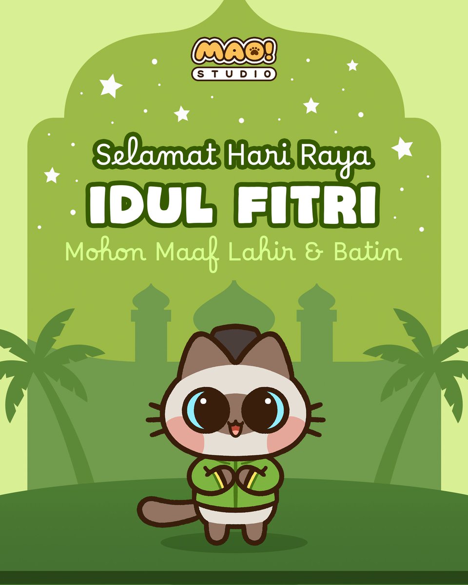MAOStudioID's tweet photo. ✨ Selamat Hari Raya Idul Fitri 1447 H ✨

Semoga damai dan keberkahan senantiasa bersama kita semua! ☺️🙏

#MaoStudio #EidMubarak https://t.co/aUOEyoJpGh