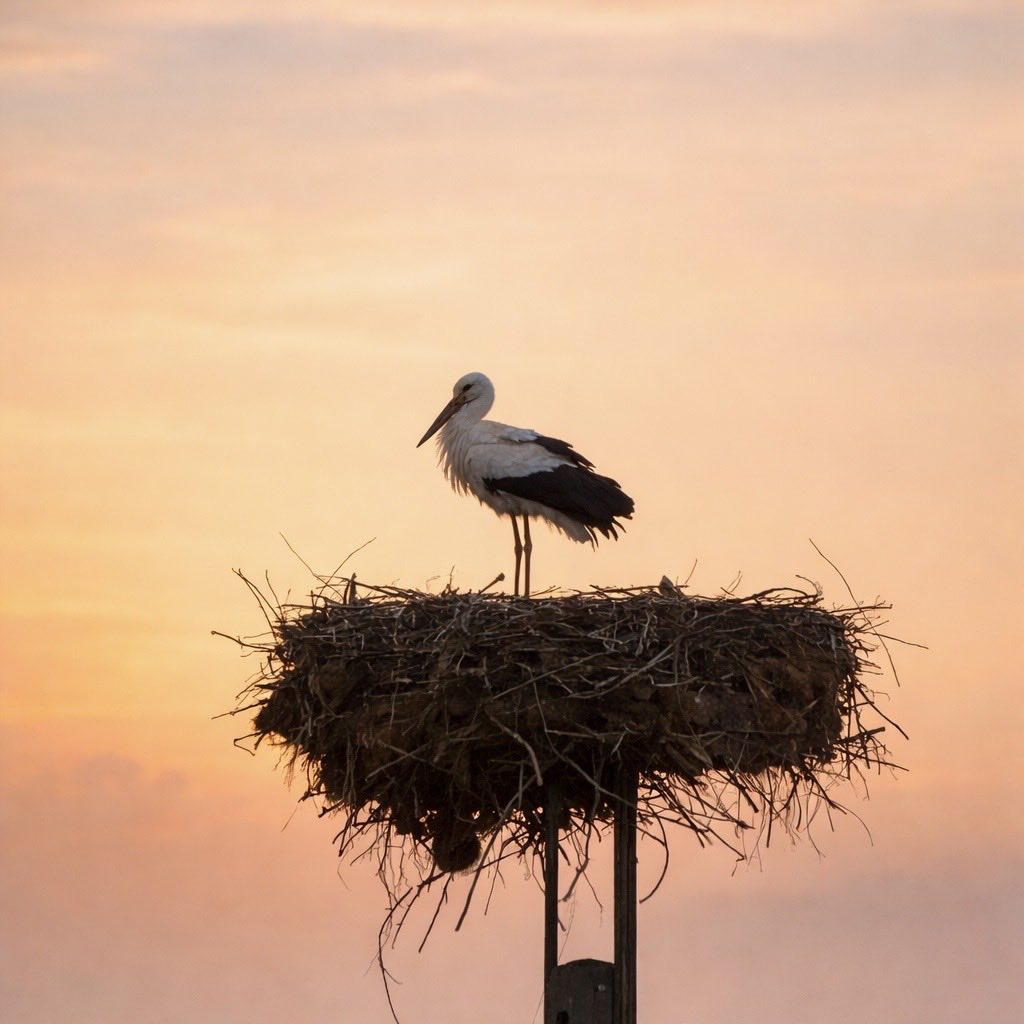 Щъркелите не питат дали е перфектно 🕊️
Градят гнездо от това, което имат… и пак изглежда като дом 📦🌅