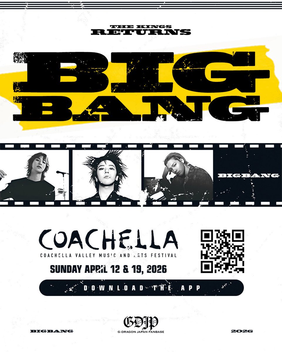 gdragon_japan's tweet photo. 📢コーチェラ公式アプリでBIGBANGを盛り上げましょう！

コーチェラ公式アプリをインストールし、
｢BIGBANG｣をお気に入りアーティストへ登録してください。

この登録数はコーチェラ運営が参照するデータであり、「世界中が彼らを待っている」という熱量を伝える大切な指標となります。
運営側が動員予測や安全管理の最適化を行う際の具体的な根拠として扱われるため、BIGBANGのステージを最重要視してもらうための直接的なアピールに繋がります。

①コーチェラ公式アプリをインストール
・ios：https://t.co/rqhWFk5vrp
・android：https://t.co/ubvFQouRvU
②｢Lineup｣から｢BIGBANG｣を検索
③Weekend1、Weekend2 両方のBIGBANGの｢＋｣マークをタップして完了！

@IBGDRGN 
#BIGBANG  #GDRAGON