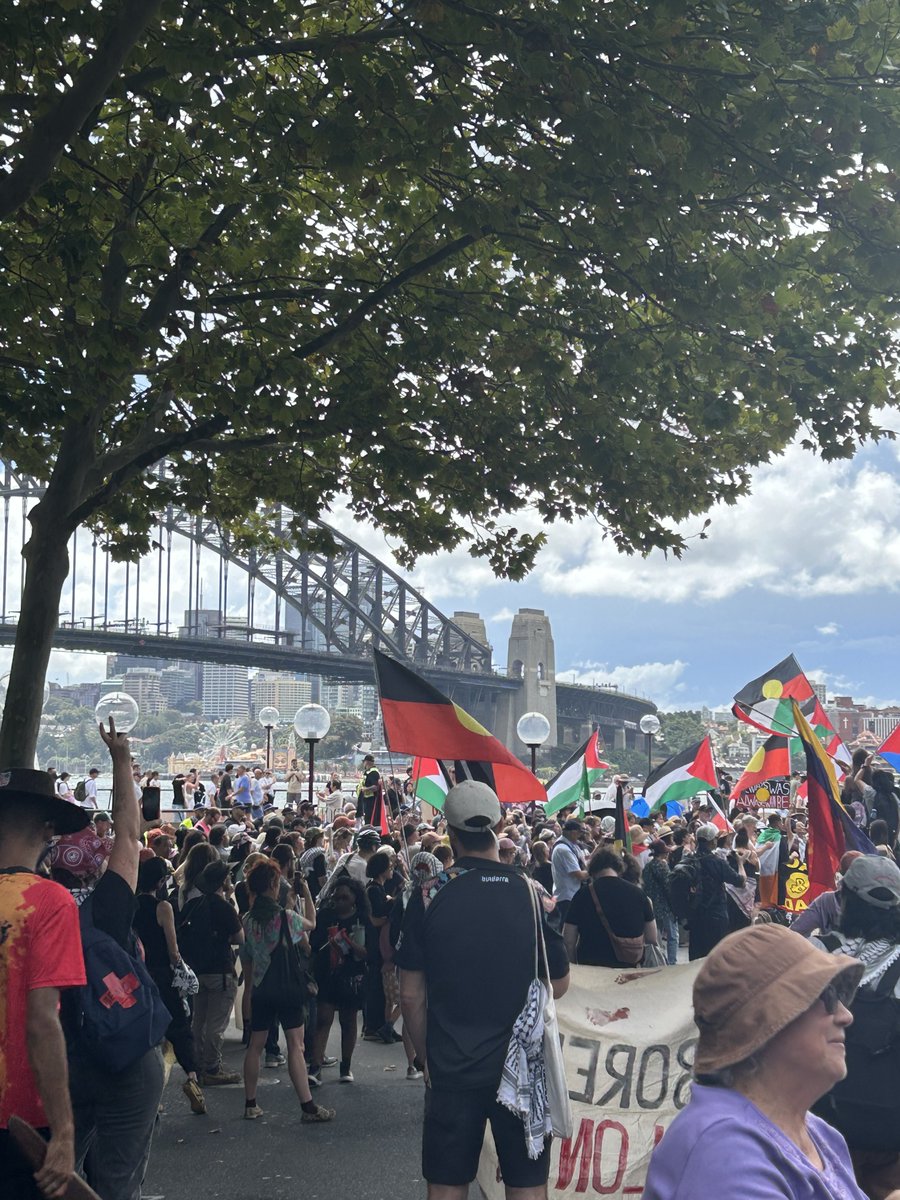 The people gathered at Hyde Park, overlooked by St Mary’s Cathedral, to celebrate International Day for Elimination of Racial Discrimination, and marched down towards Sydney Harbour. Thank you to Blak Caucus for  organising and for the great speakers.