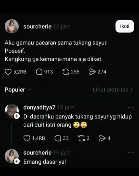 xendless_s's tweet photo. SISI GELAP PACARAN SAMA TUKANG SAYUR 😱😰 https://t.co/SlGxZLcDE7