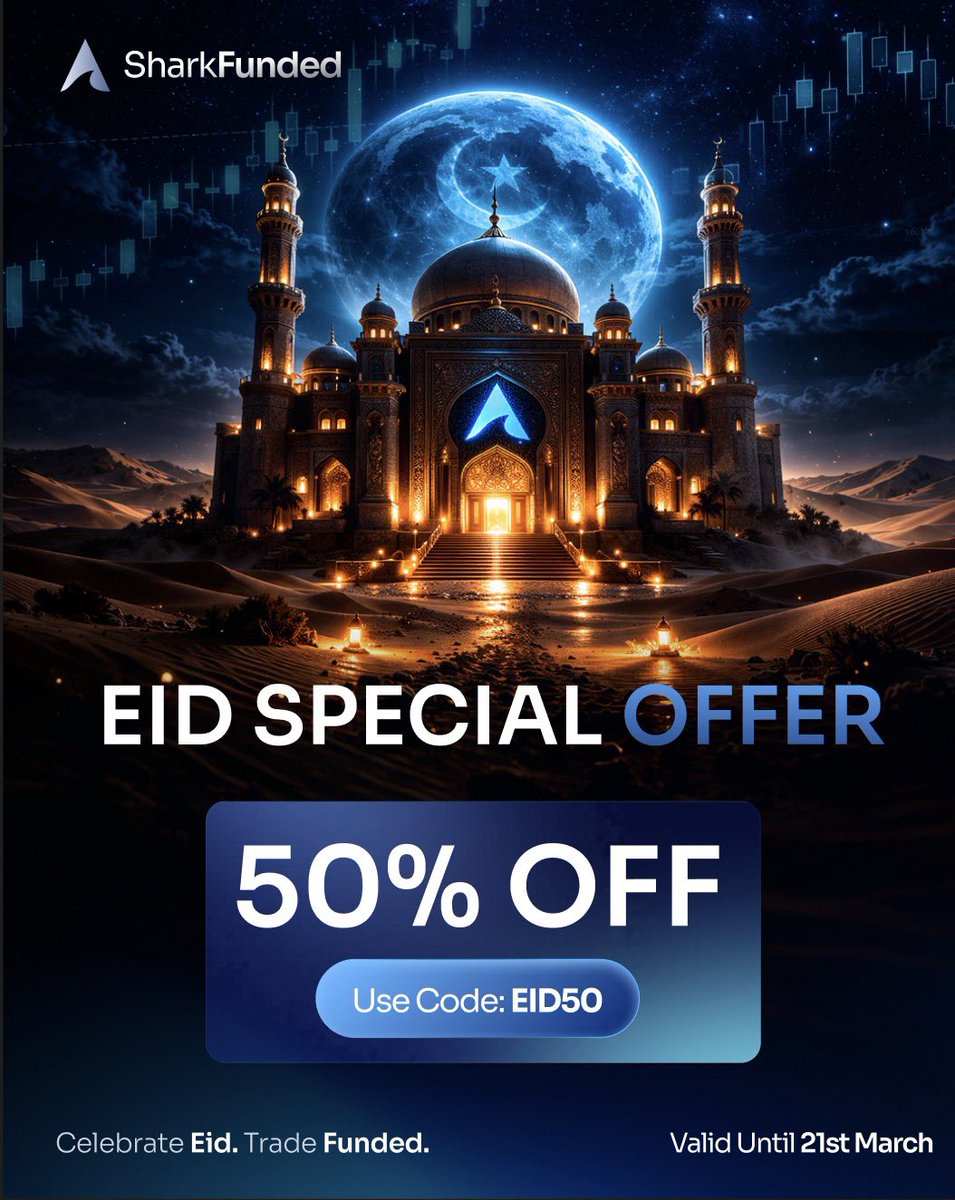🚨🌙 EID MUBARAK! BIGGEST DROP IS LIVE 🌙🚨

This Eid, we’re not just celebrating…
We’re LEVELING UP TRADERS 💸🔥

🎉 50% OFF 
🎯 Use Code: EID50

This is your moment to step into funded trading at HALF the price.
No better time. No better opportunity.

⚡ Celebrate Big. Trade