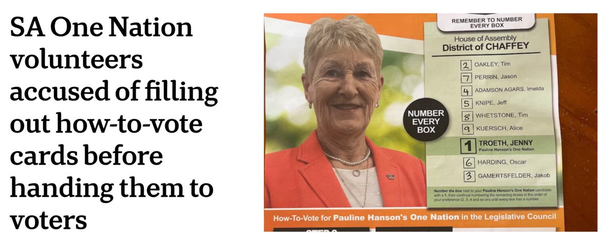 22thinkinggirl's tweet photo. @PaulineHansonOz Do you support your volunteers filling in HTV cards and putting sitting Liberal 8th.
#SAelections
https://t.co/4LoazTXKue https://t.co/S8wWzLd0uL