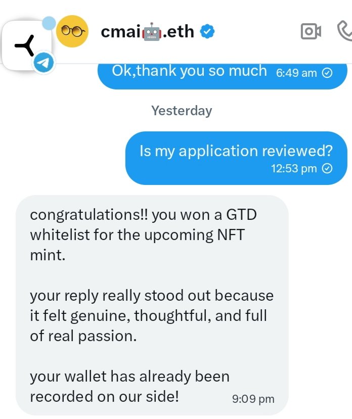Good morning sir. I was awarded a GTD spot, but my wallet hasn’t been updated yet. Kindly assist in rectifying this please.
This is my evm wallet address sir:

0xcd391ded7a9e05f8bcc31b5fda8fa7745e4e382e

  Thank you 
<a href="/jgonzalezferrer/">Javi🥥.eth</a>  <a href="/cmai_agent/">cmai🤖.eth</a>