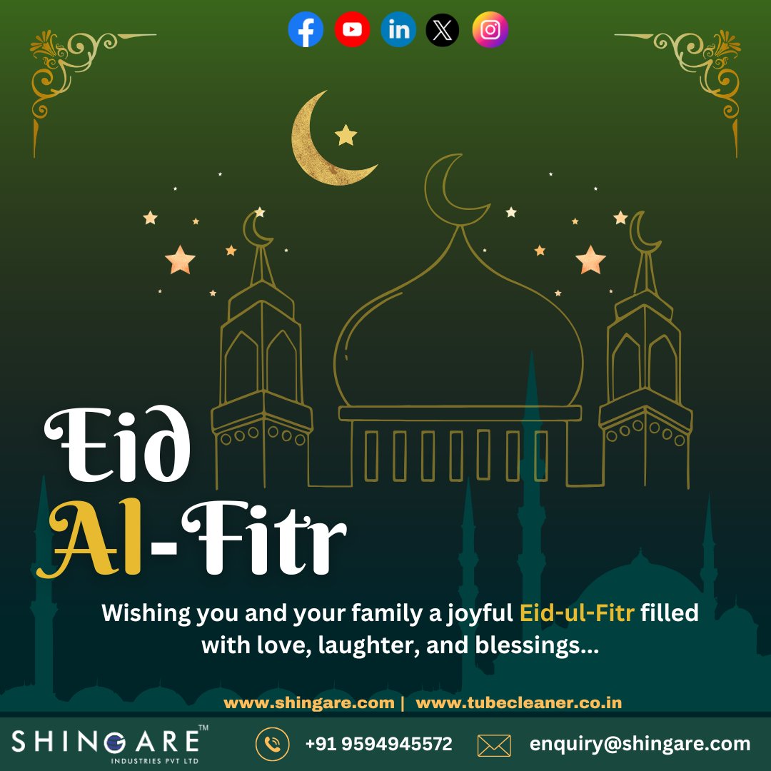 ShingareIndust's tweet photo. May this special day bring success and prosperity to your life.
✨Eid Mubarak! 🌙

🌐 https://t.co/D4uhlkQVAF | https://t.co/CvhQGIZ4Kj
📩 enquiry@shingare.com

#EidMubarak #EidAlFitr #EidMubarak26 #HappyEid #BoltingSolustion #TubeTools #ShingareIndustries #BhartiyaIndustries https://t.co/UJXntBpPd6