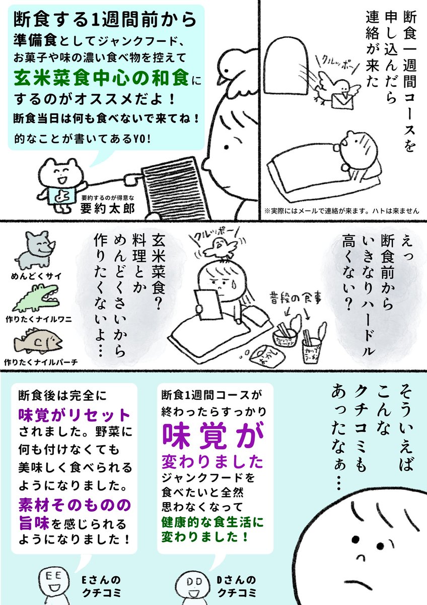 【まとめ読み】生きるのがしんどい女が11万円払って1週間断食する話 1日目〜7日目(3/14) 
