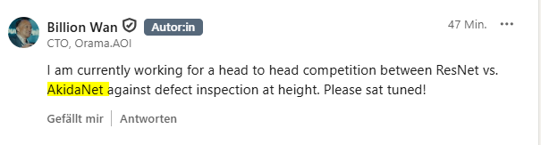 MIAM_Schwan's tweet image. "RPI 5 + AKD1000 outperforms others in terms of the power consumption of on-drone AI companion computer!"

Another company publicly talking about their tests with Akida 1000: "head-to-head competition between ResNet vs. AkidaNet"

@BrainChip_inc #BRN $BRN
linkedin.com/posts/billion-…