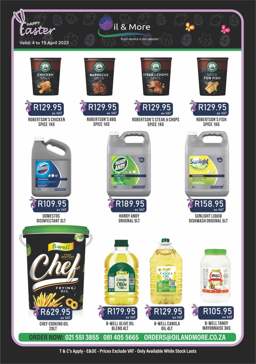 OilandMoreSA's tweet photo. Easter 2026 Promotion - Valid 18 March to 4 April 2026 - https://t.co/i1UU7zIuUM https://t.co/niPKfMmg8j
