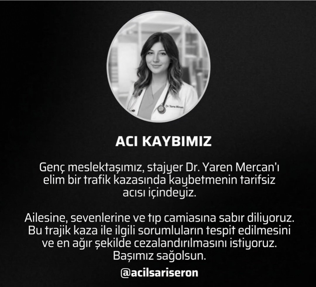 Muğlalı Yaren Mercan, 4. Sınıf tıp fakültesi öğrencisiydi. Sınavlarına çalışabilmek için bayramda memleketine bile gitmemişti. Sürücüsü alkollü olduğu iddia edilen bir cani, suv araçla motosikletine çarpıp kaçtı. Hayat dolu bir doktor adayı genç, hayattan koparıldı!