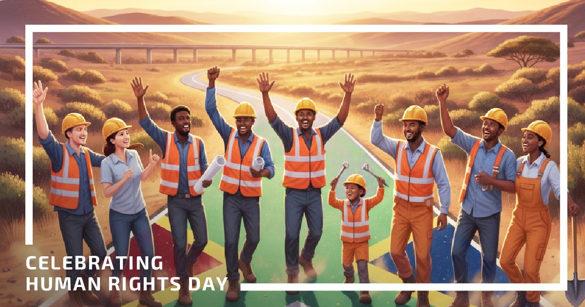 SANRAL_za's tweet image. Human Rights Day reminds us that fairness, inclusion, and opportunity matter for everyone. 

At SANRAL, we support equal access, skills development, SMMEs, and community participation on all our projects.”

#SANRAL #HumanRightsDay