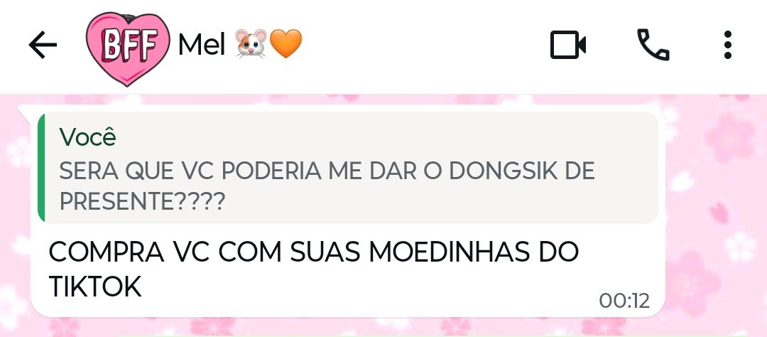ela depois de me dar parabéns com gifzinho do dongsik