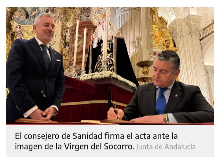 A partir de ahora los andaluces enfermos tendrán que pedir cita para rezar a la Virgen del Socorro.🙏
Mano de Santo...👇