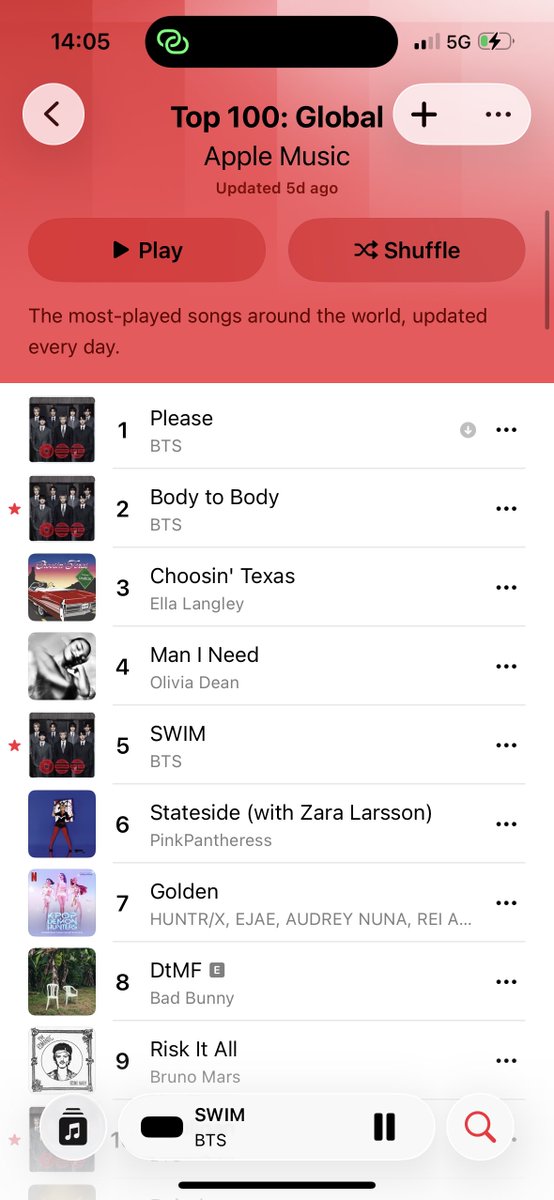 𝟭𝟯% ☆ SWIM 1HOT100 💜 ARIRANG ALOTY tweet media