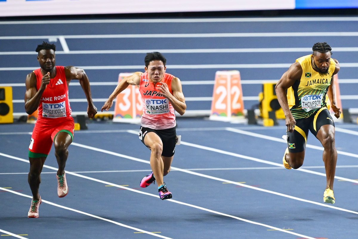 genyanagihara's tweet photo. ⚡️T&amp;F Meet Result￼⚡️

2大会連続準決進出の大健闘

#世界室内陸上 
WAカテゴリーGW 
3/20（金） 
トルン🇵🇱

60m 
#木梨嘉紀 🇯🇵
（筑波大大学院） 

予選4組 
2位 6秒57 PB👏

準決2組
6位 6秒63

@kinassy0928 
@WorldAthletics 
📷 Lukasz Szelag https://t.co/LKY68N485R