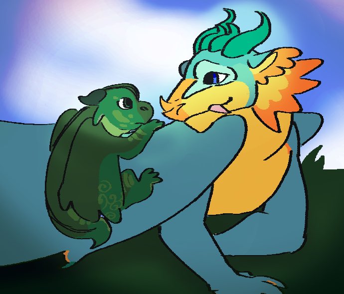 RHYSISABOMB's tweet photo. RAINWING RHYSIE WITH BABY DRAGON AUKLET FINALLY EXISTS EEEEEE, TYSMMMM @FudgeRoundKing EEEEEE 💖💖💖💖💖💖💖 https://t.co/O4dIFHIlwD